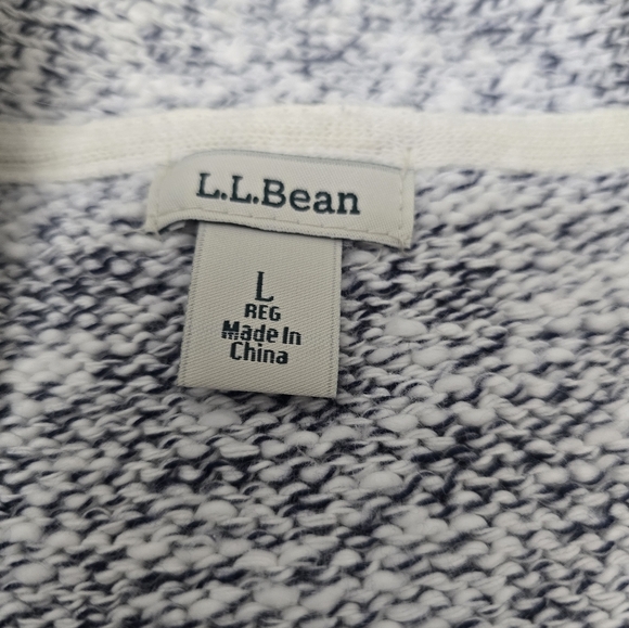 L.L. Bean Open Front Cardigan 100% Cotton Grey Warm Cozy Comfy Womens Sz Large - Picture 3 of 10